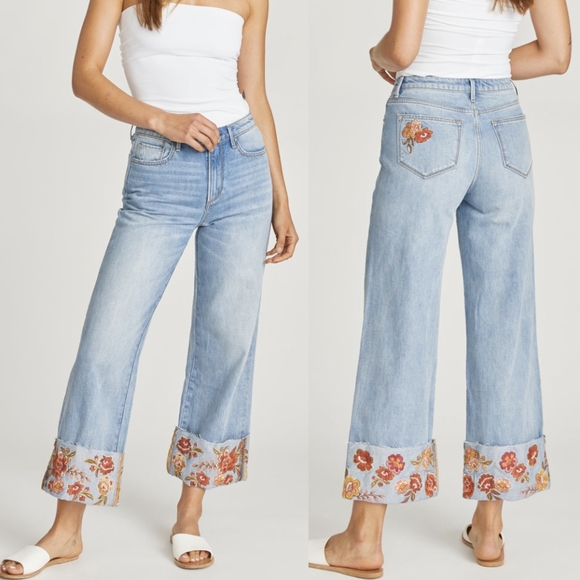 DRIFTWOOD Charlee Cuff Wide Leg Crop Jean - Picture 1 of 5